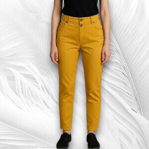 Sabrina Lauren Women's Comfy Mustard Stretch Jeans Size: 10